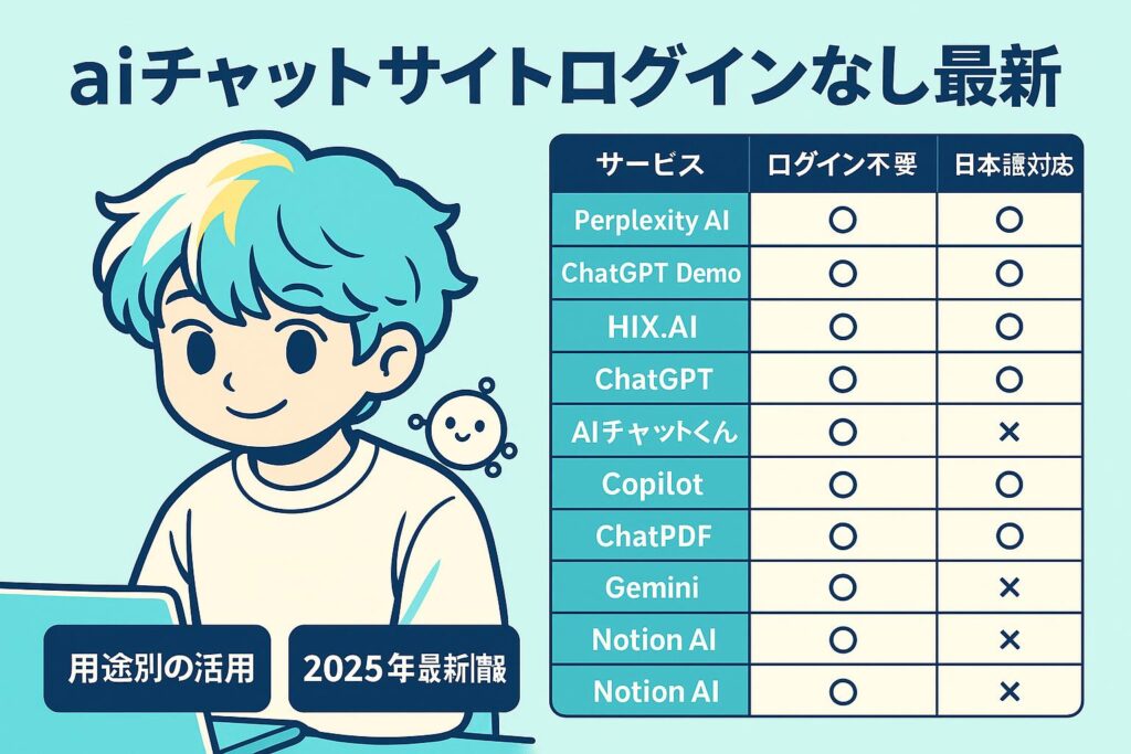 aiチャットサイトログインなし最新10選！