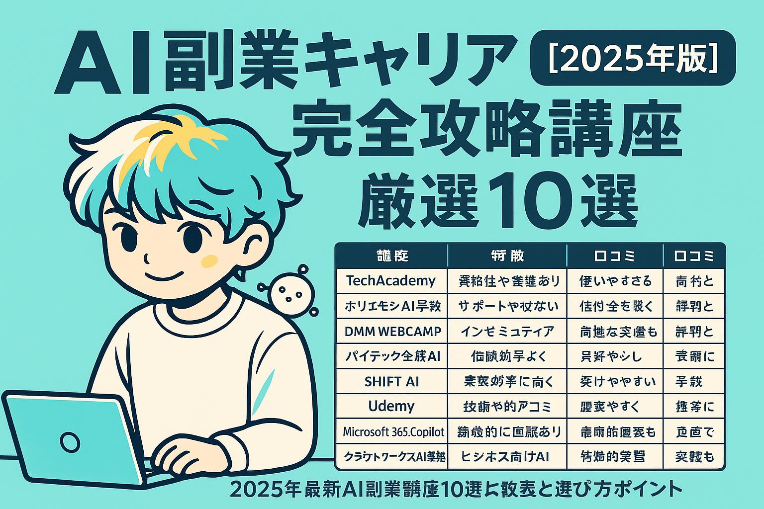 AI副業キャリア完全攻略講座【2025年版】厳選10選