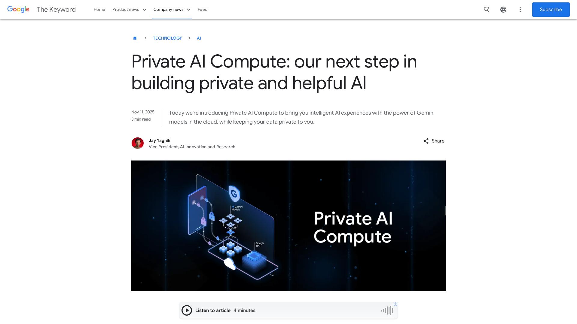 ニュース2：GoogleがPrivate AI Computeで安全なAI処理を実現
