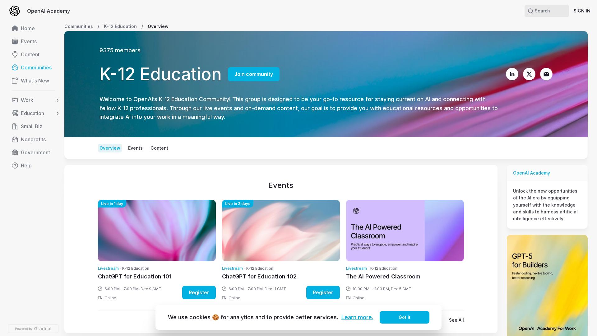 OpenAI Academy(K-12 Education Club)の特徴