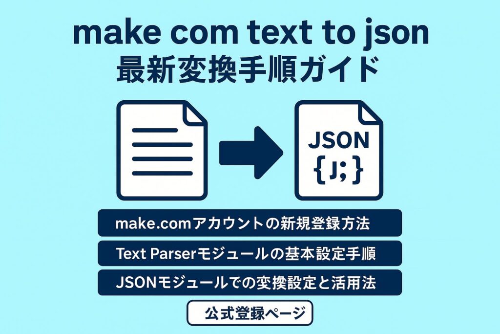make com text to json 最新変換手順ガイド